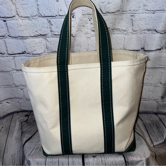 L.L. Bean Vintage 1980’s Boat and Tote Canvas Bag Medium Dark Green - Picture 10 of 12